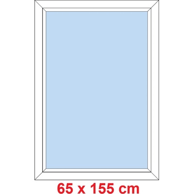 Soft Plastové okno 65x155 cm, FIX neotevíravé, Antracit struktura/bílá