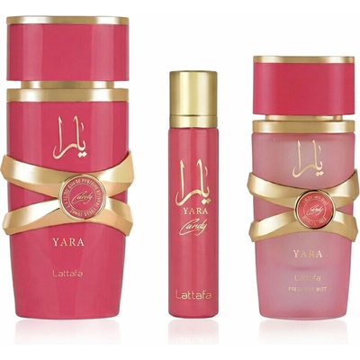 Lattafa Yara Candy EDP 100 ml + EDP mini 12 ml + vlasový sprej 50 ml