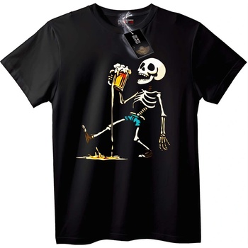 NOONEBRAND Тениска Скелет Разляна Бира - 2XL, Black