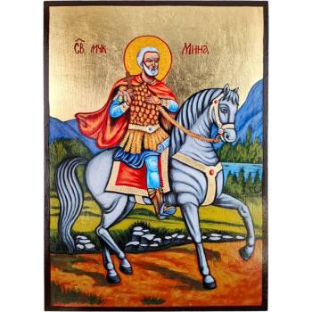 СПЕЦИАЛНА РЪЧНО РИСУВАНА ИКОНА СВЕТИ МИНА