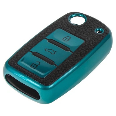 TPU obal pro klíč Škoda, VW, Seat, zelený, 484VW105G