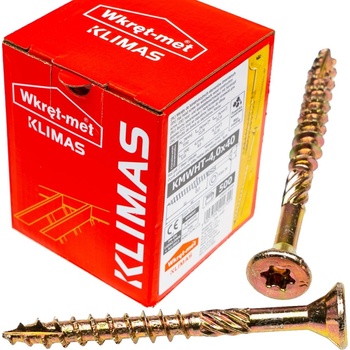 Klimas Wkret-Met TX 4x40mm - 400 ks - Skrutky / Vruty do dreva so zapustenou hlavou, WKCS