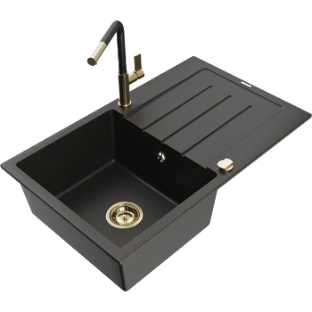 Mexen Bruno гранитна кухненска мивка с 1 отделение с отцедник и кухненски (6513-75-670401-57-G)