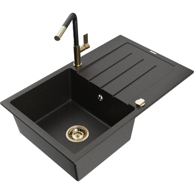 Mexen Bruno гранитна кухненска мивка с 1 отделение с отцедник и кухненски (6513-75-670401-57-G)