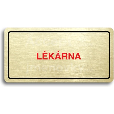 ACCEPT Piktogram LÉKÁRNA - zlatá tabulka - barevný tisk