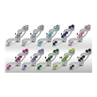 Piercingate piercing do pupíku PBP00255 čirá – Zboží Mobilmania