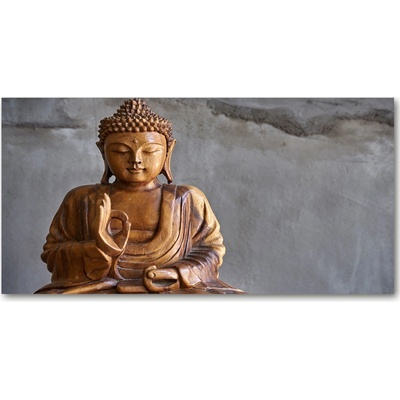 Foto obraz fotografie na skle drevený budha 100x50 cm
