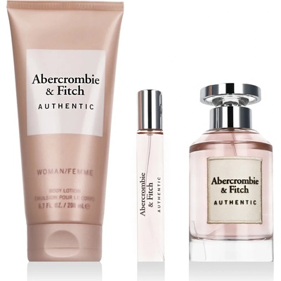 Abercrombie & Fitch Authentic Woman Dárková sada dámská EDP 100 ml + miniaturka dámská EDP 15 ml + tělové mléko 200 ml