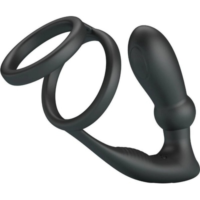 Pretty love - emoni penis ring + anal plug 12 vibrations black