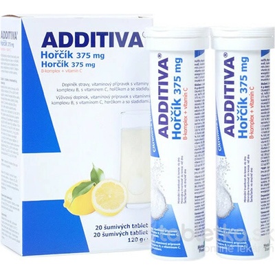 Additiva Magnézium 375 mg B-komplex + Vitamín C 20 šumivých tabliet