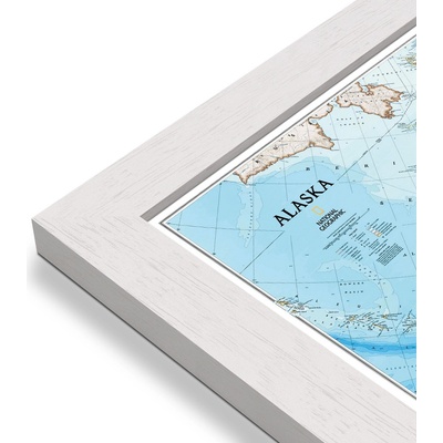 National Geographic Aljaška (Alaska) - nástěnná mapa 103 x 77 cm Varianta: mapa v dřevěném rámu, Provedení: Pegi bílý