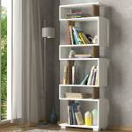 ASIR GROUP Библиотека BLOK 165x60 cм бяла/кафява (AS0485)