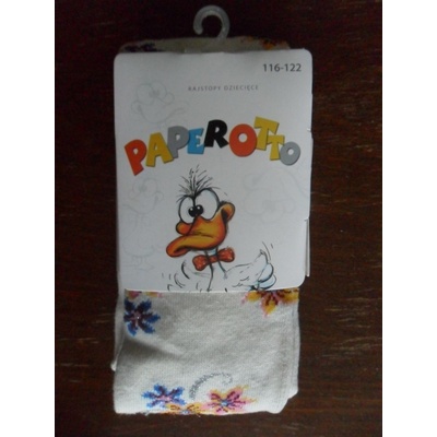 Paperotto dětské vzorované punčochové kalhoty smetanové