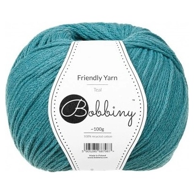 Bobbiny bavlněná příze FRIENDLY YARN 1,5mm teal