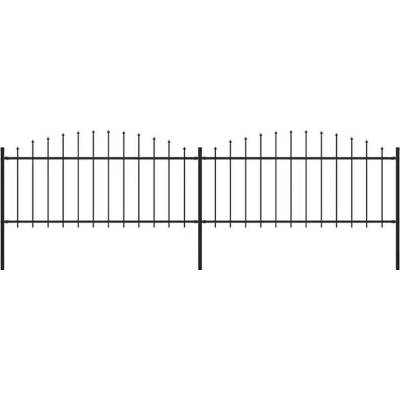 vidaXL Zahradní plot s hroty ocel (0,5–0,75) x 3,4 m černý