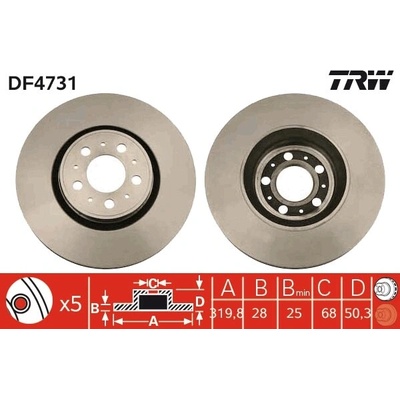 Brzdový kotúč TRW DF4731