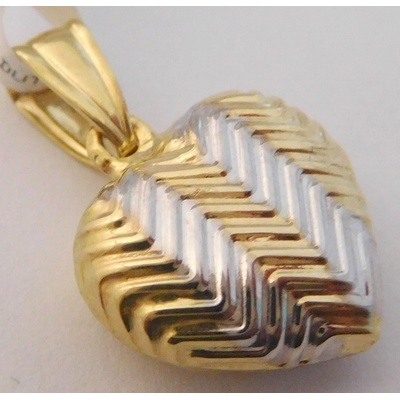 Klenoty BUdín Zlaté velké gravírované srdíčko ze žlutého zlata 1420824