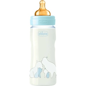 Chicco Стъклено шише Chicco - Original Touch, за момче, 240 ml, 0м+ (N0266)