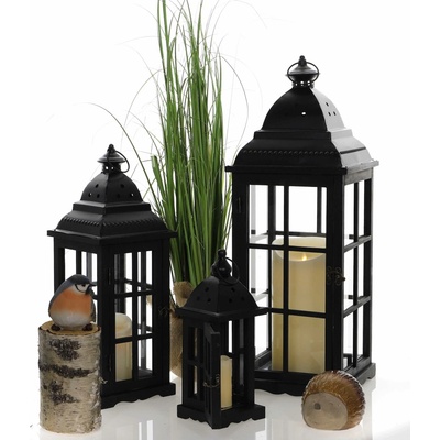 Drevený lampáš MSL3552BLACK - 55,5 cm