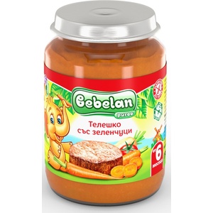 Bebelan Бебешко ястие Bebelan Puree - Телешко със зеленчуци, 190 g (7141) - baby