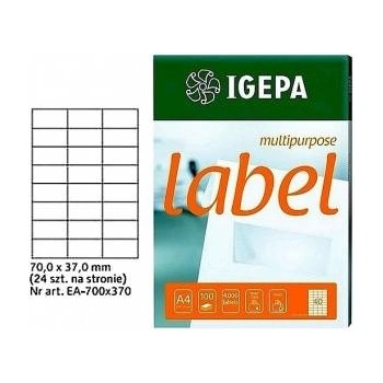 Igepa Group Labels a4 igepa 70.0 x 37.0 mm white (100)