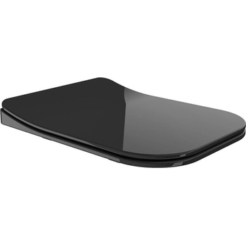 Mexen Teo тънка седалка със забавено падане, дуропласт, черен гланц - 39851085 (39851085)