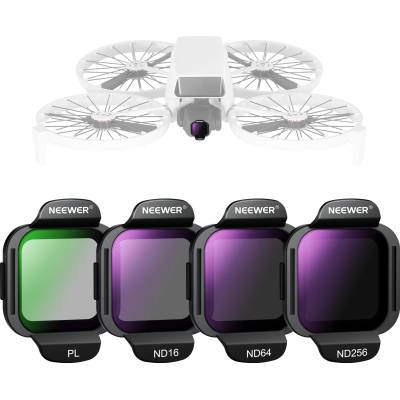 NEEWER ND Filter Set, Compatible with DJI Flip/Lito X1 Drone, ND16, ND64, ND256, CPL, Attachable, Multi-Coated, HD Neutral Density and Circular Polarization Filter Accessory Set, FL-N33 - 10105876