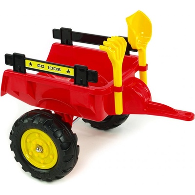 andos Dvoukolový vlek za dětský traktor, střední, červený