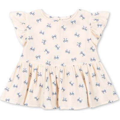 Konges Slojd halenka s krátkým rukávem mušelinová Coco Bleu Bow smetanová