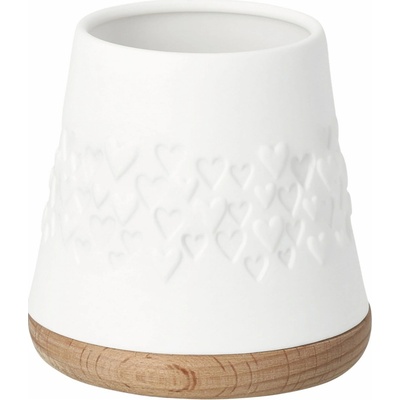 räder Porcelánový svícen Hearts 7,5 cm, bílá barva, dřevo, keramika