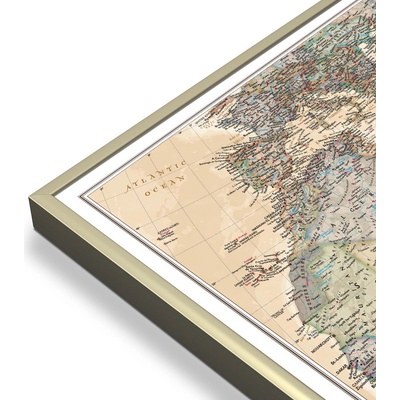 National Geographic Afrika - nástěnná mapa Executive 60 x 80 cm Varianta: mapa v hliníkovém rámu, Provedení: zlatý matný rám
