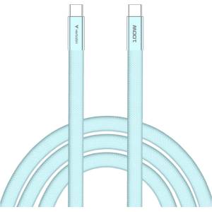 Verbatim Кабел Verbatim Sync & Charge SoftTouch, от USB-C(м) към USB-C(м), 1.2m, 100W, син (VERBATIM-30276)