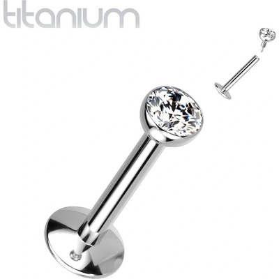 Šperky4U piercing do brady titan kamínek TIT1216-121002