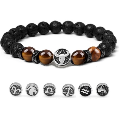 Daniel Dawson náramek znamení zvěrokruhu Zodiac tygří oko lávový kámen NR2259-1/20 Beran 21.3. 20.4.