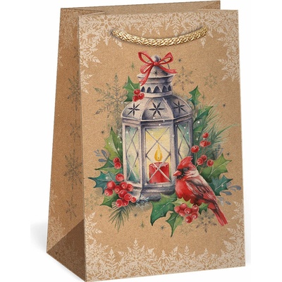 ARGUS Darčeková papierová taška (10 x 16 cm) - Vianočný lampáš 08140094