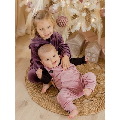 Tepláky na traky LITTLE MOUSE Zamat ružová