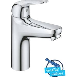 GROHE Swift - Смесител за умивалник с изпускателен клапан Push-Open, „студен старт, хром 24329001 (24329001)