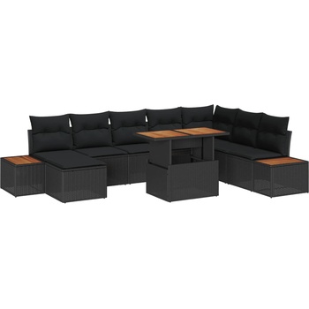 vidaXL Комплект за хранене в градината 9 pcs Черен и кафяв (3350095)