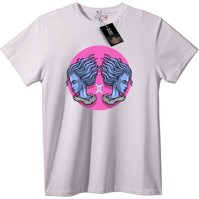 NOONEBRAND Тениска Зодия Близнаци - L, White