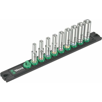 WERA Sada nástrčných kľúčov 1/4" na magnetickej lište, 9 dielna