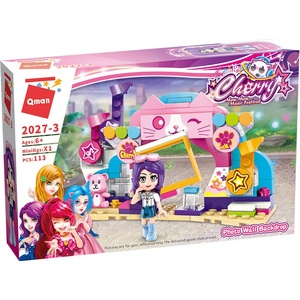 Qman Конструктор, Qman, Cherry, Снимка на фона на стена, 113 части (Q2027-3)