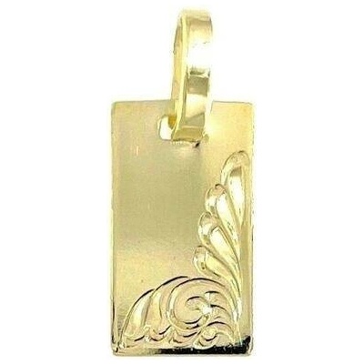 Infinitysilver Stříbrný přívěsek destička s rytinkou zlacená 44107G