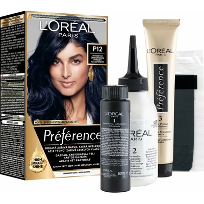 L'Oréal Préférence Féria P12 Intenzivní černomodrá barva na vlasy