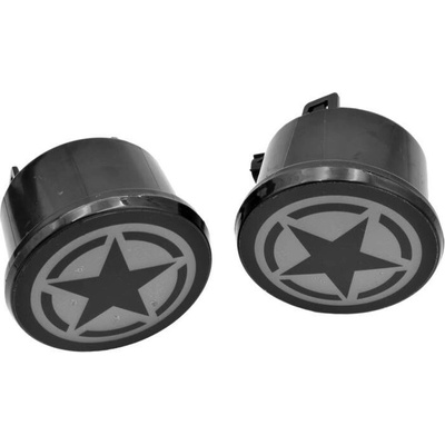 Sada LED blinkrů, 5 cípá hvězda, Černá, Přední, Jeep Wrangler JK