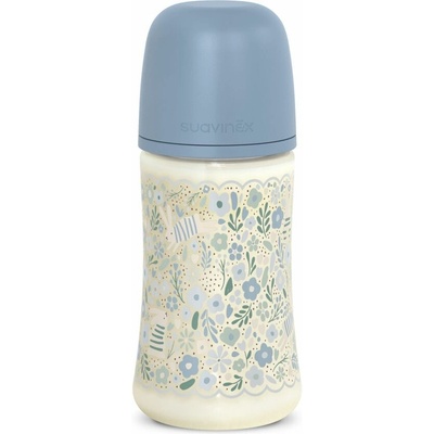 Suavinex Kojenecká láhev Wonderland fyziol průtok M modrý květ 270 ml