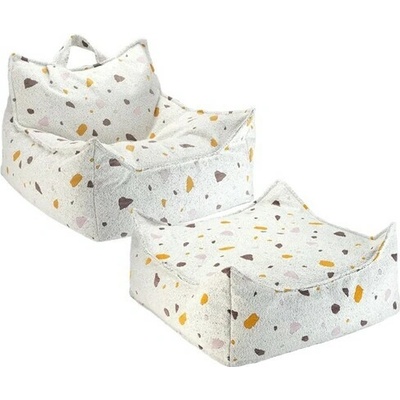 Wigiwama sedací vak kreslo a Otoman Terrazzo Marble