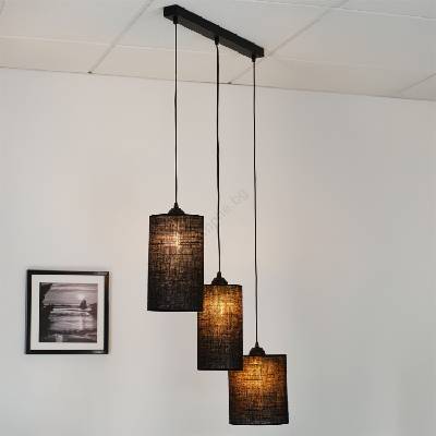 - Полилей TUBES 3xE27/15W/230V черен на кабел (BG1255)