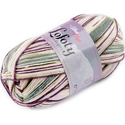 Pletací příze Lofoty samovzorovací / ponožkovka 100 g, střední, 12 (7816) hnědá