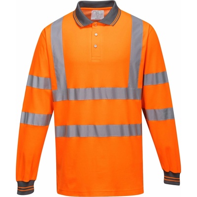 Portwest S271 Reflexná polokošela s dlhým rukávom oranžováS