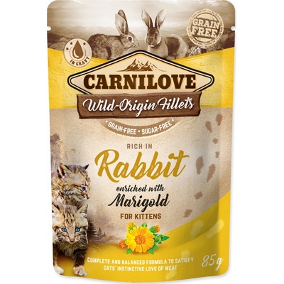 Carnilove Cat Pouch Kitten RabbitEnriched & Marigold 85 g